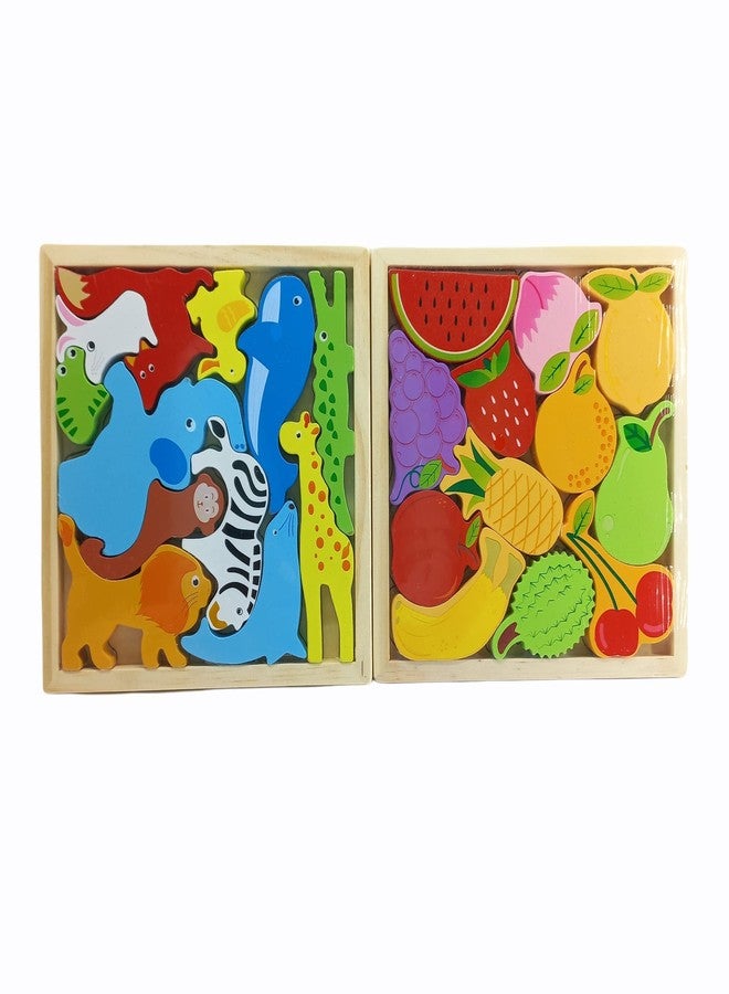 Folca®Wooden Puzzle Toys Children Puzzle Early Education Wooden Baby Building Blocks Puzzle (Set A) - Image 1